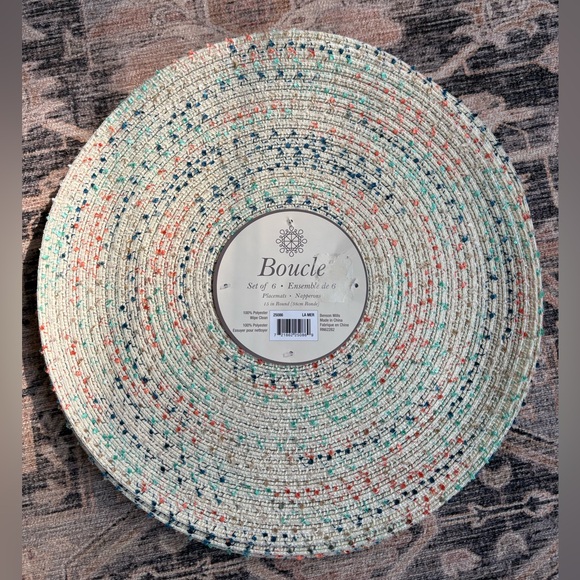 boucle Other - Multicolor Round Placemat - Set of 6